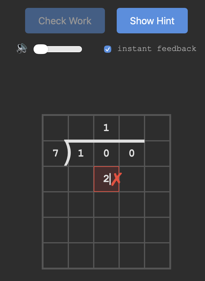 Long Division Practice Tool